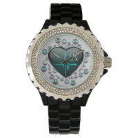 Joyau coeur de ligne Ekg look noir gris bleu médic