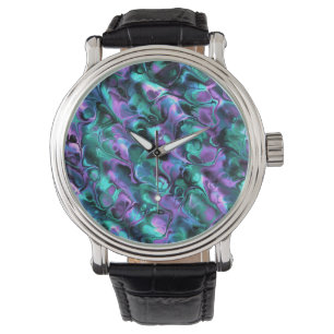 Montre Joyau coloré Tonalité Marbre fractal Art Abstrait