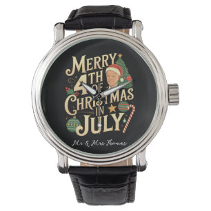 Montre Joyeux 4 de Noël en Juillet Funny Biden Mèmes