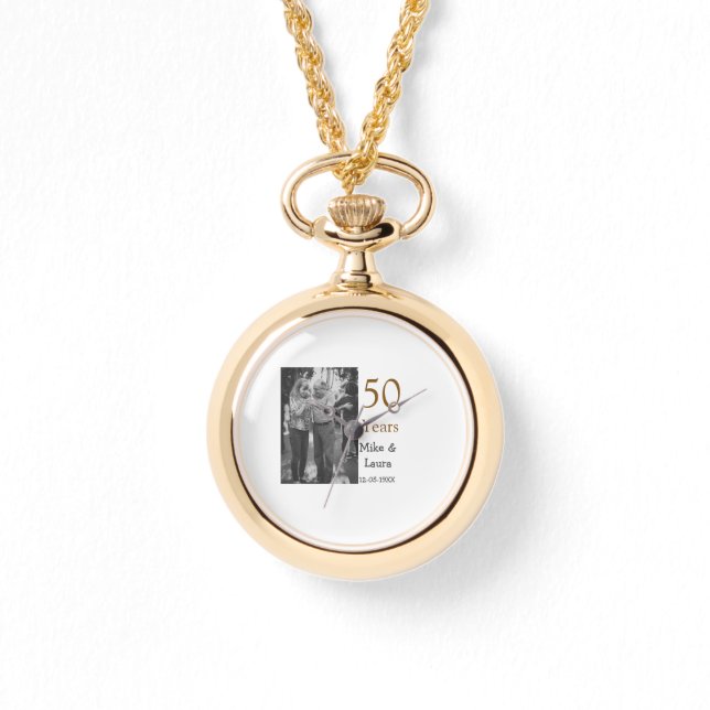 Montre Joyeux 50e anniversaire ajouter nom du couple date (Recto)