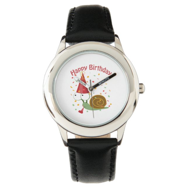 Montre Joyeux anniversaire ! Escargot Confetti (devant)