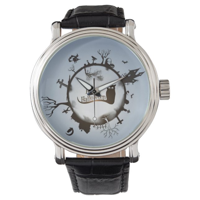 Montre Joyeux Halloween Éffrayant Thème (devant)