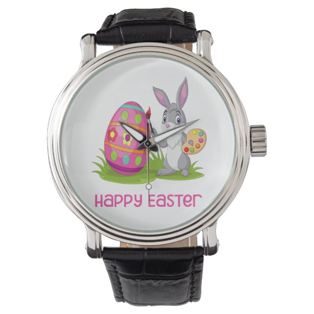 Montre Joyeux lapin de Pâques - Amour Coloriage- (devant)