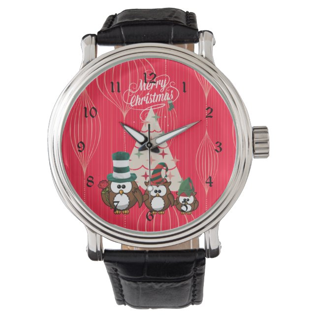 Montre Joyeux Noël de la famille Owl (devant)