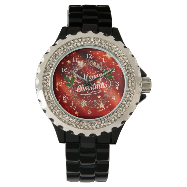 Montre Joyeux Noël, pétillant et parties scintillant (devant)