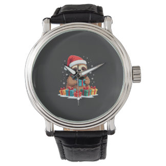 Montre Joyeux Slothmas mignon sloth de Noël chapeau de Pè