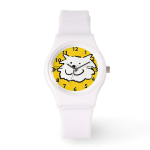 Montre Joyeux visage de chat souriant avec des chiffres