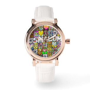 Montre Judaica Retro 60s Psychedelic Shalom Watch