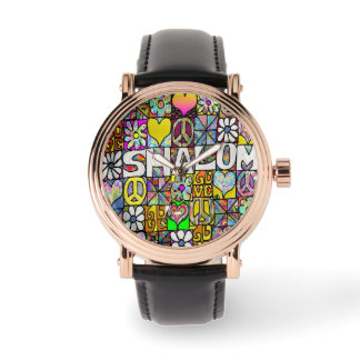Montre Judaica Retro 60s Psychedelic Shalom Watch