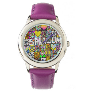 Montre Judaica Retro 60s Psychedelic Shalom Watch