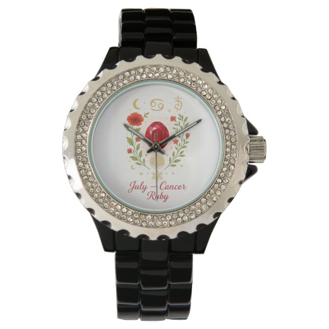 Montre July Birthstone Ruby | Elegant Spiritual Wristwatc (devant)