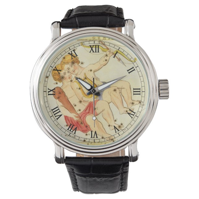 Montre Jumeaux Gemini Constellation Vintage Urania miroir (devant)