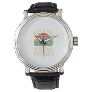Montre Juste un garçon qui aime les tortues Vintage Turtl