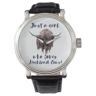 Montre Juste une fille qui aime les vaches écossaises des
