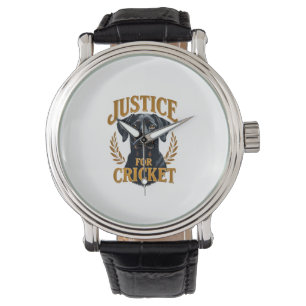 Montre Justice pour Cricket Typographie Mémorial de Chien