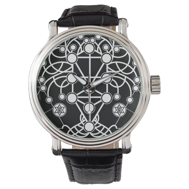 Montre Kabbalah L'Arbre de Vie Ornament de Géométrie Sacr (devant)