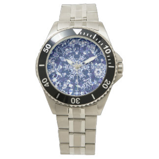 Montre Kaléidoscope cassé bleu foncé