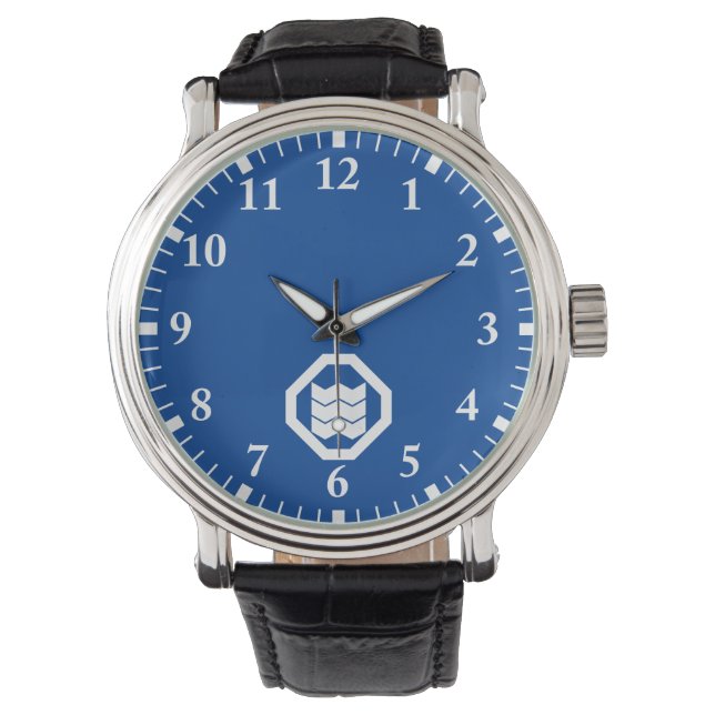 Montre Kanji en forme de retrait pour trois sur plateau (devant)