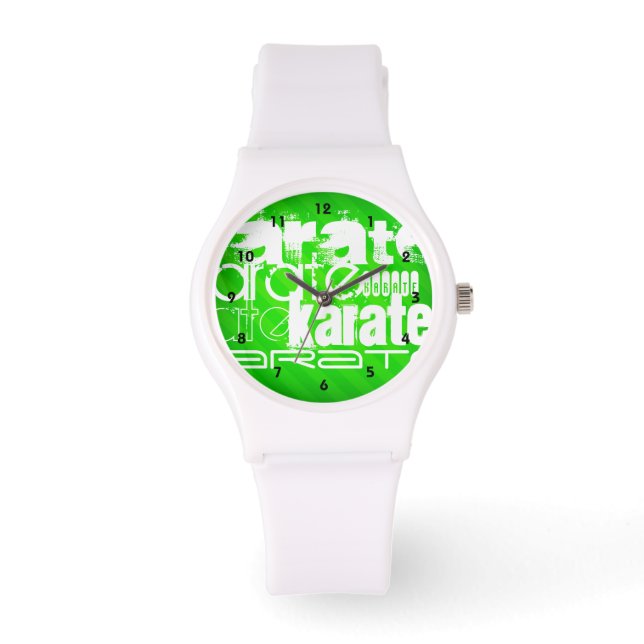 Montre Karate ; Neon Green Stripes (Recto)