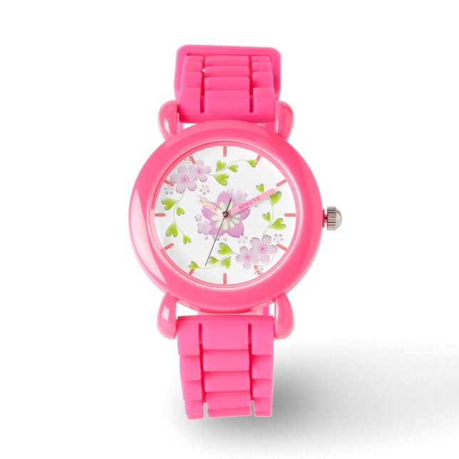 Montre Kawaii Style Sakura Fleur d'arbre de cerisier (Recto)
