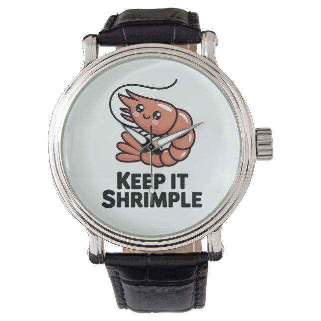 Montre Keep It Shrimple Kawaii Shrimp (devant)