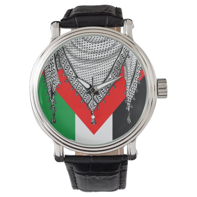 Montre Keffiyeh Écharpe palestinienne tissu traditionnel (devant)
