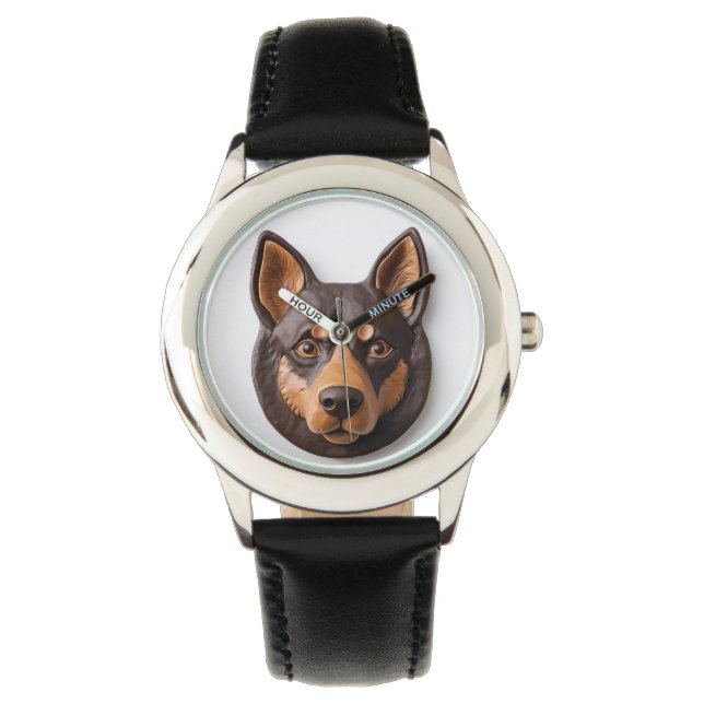 Montre Kelpie Chien australien 3D inspiré (devant)
