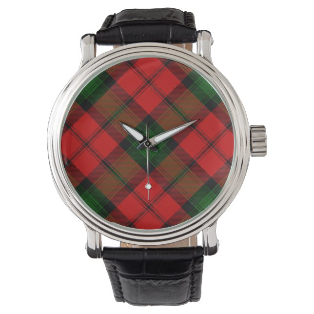 Montre Kerr tartan rouge vert plaid (devant)