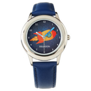 Montre Kids Boys Rocket Space Blue Astronaut Nom