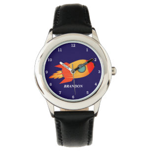 Montre Kids Boys Rocket Space Blue Astronaut Nom
