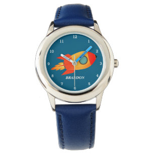Montre Kids Boys Rocket Space Blue Astronaut Nom