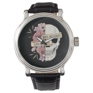 Montre Kinda Crâne et fleurs émotionnels
