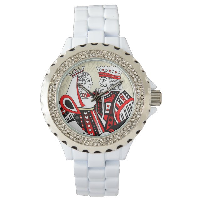 Montre King & Queen Jouer des cartes Custom Ladies Watch (devant)