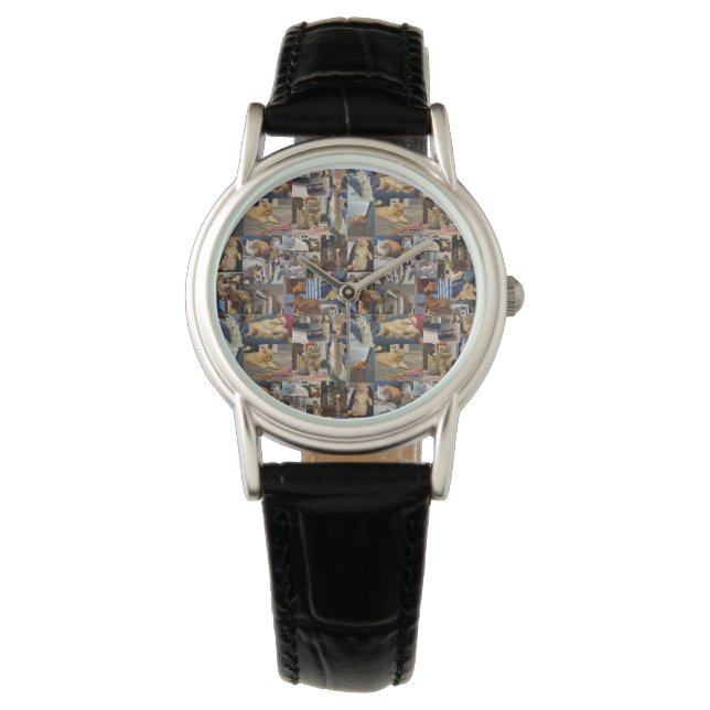 Montre Kitten Photo Collage, Ladies Wristwatch (devant)