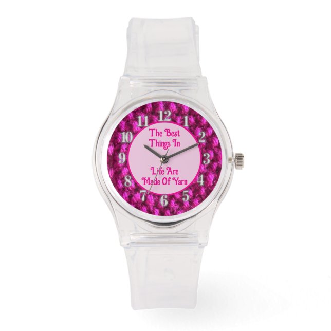 Montre Knit Crochet rose Motif Crafty Love Fil (Recto)