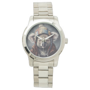 Montre koala adorable portant casquette mignon personnali
