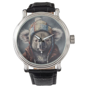 Montre koala adorable portant casquette mignon personnali