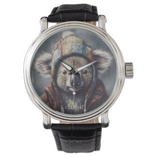 Montre koala adorable portant casquette mignon personnali