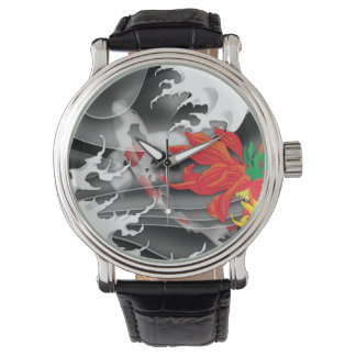 Montre Koi japonais traditionnel sous l'eau