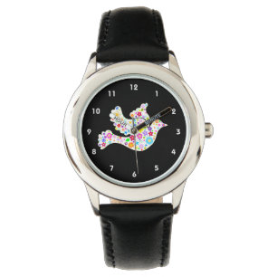 Montre La colombe blanche des fleurs
