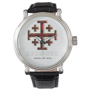 Montre La croix de Jérusalem - ver 1 - opus Dei - noir