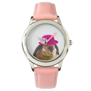 Montre La fille animale drôle mignonne de lapin de lapin