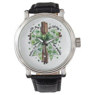 Montre La foi chrétienne de la Saint-Patrick Trèfle Trèfl
