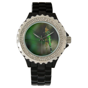 Montre La libellule verte sur les femmes Regarder