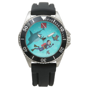MONTRE LA PLONGÉE DE LA SCUBA AVEC REQUINS ET TORTLE