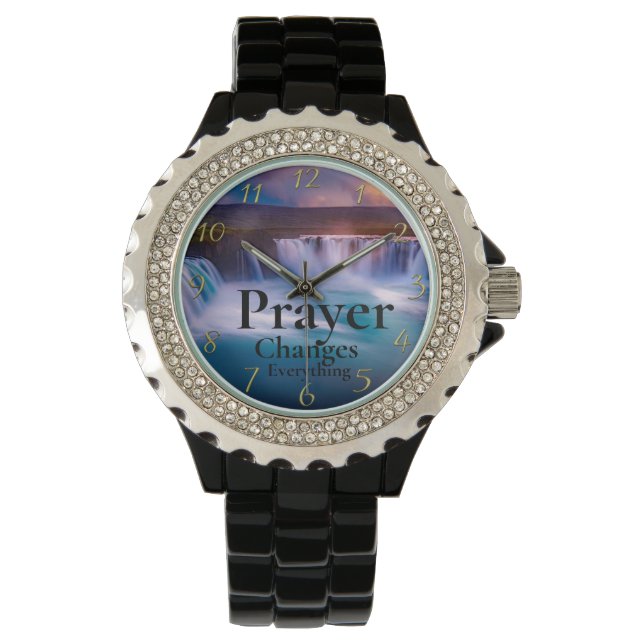Montre La prière de la foi chrétienne d'or change tout (devant)