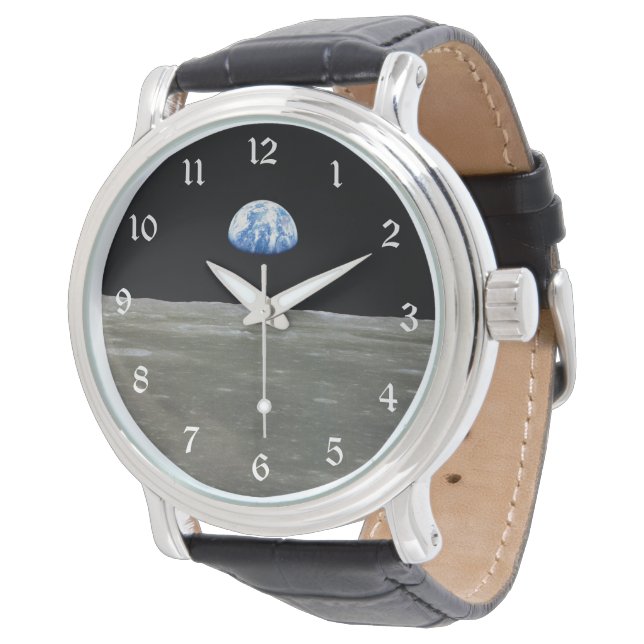 Montre La Terre de Lune dans l'espace noir (Incliné)