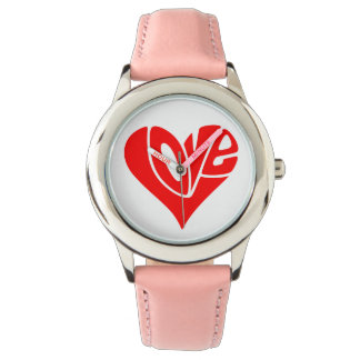 Montre La typographie de l'amour en forme de coeur