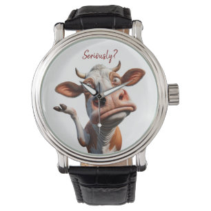 Montre La vache sotte - "Sérieusement ?" Conception amusa