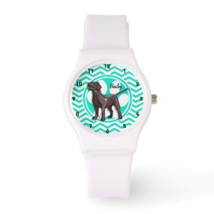 Montre Laboratoire de chocolat; Aqua Green Chevron